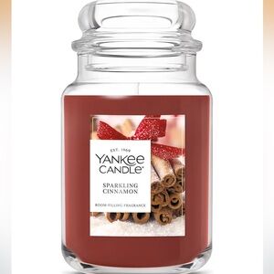 Yankee Candle Sparkling Cinnamon 22oz Large Jar 150 Hour Burn Time New